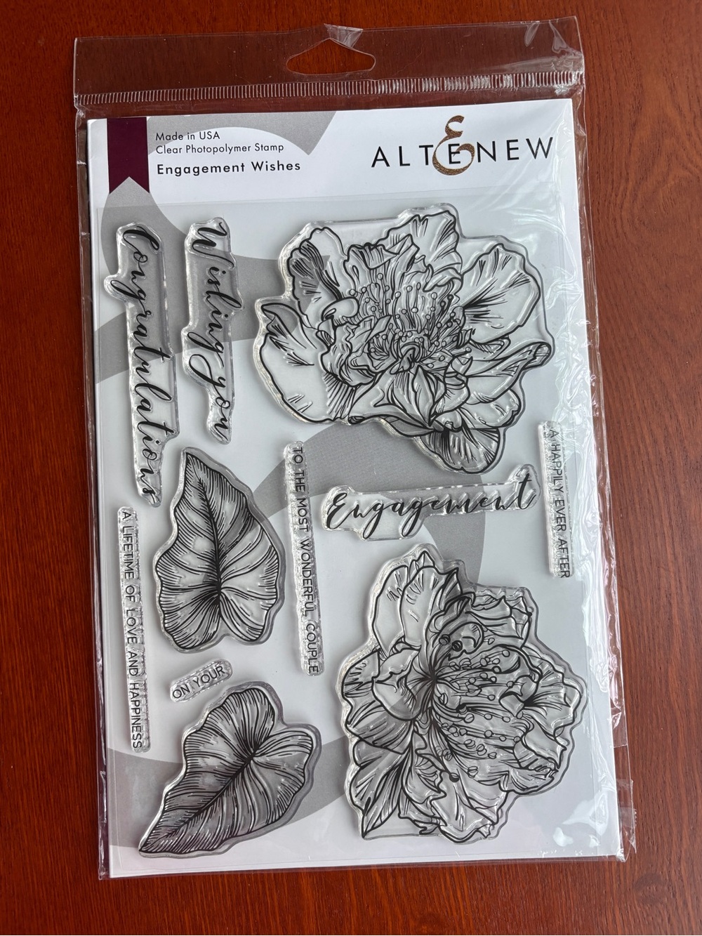 Altenew Clear Stamp Set -Engagement Wishes - Photopolymer NEW